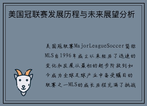 美国冠联赛发展历程与未来展望分析